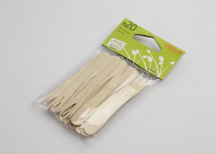 20 Fourchettes à Cocktail en Bois