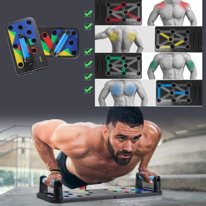 Support de push up multifonctionnel pour exercices de fitness et de musculation.