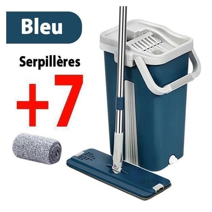Balai Serpillère avec Seau d'Essorage, Vadrouille Balai +7 Serpillères