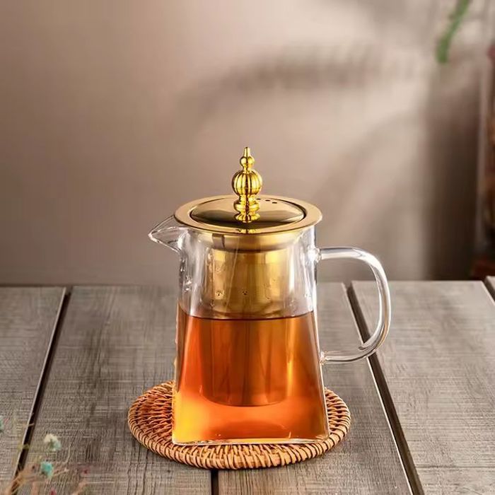 Théière en verre 950 ml avec infuseur amovible en acier inoxydable
