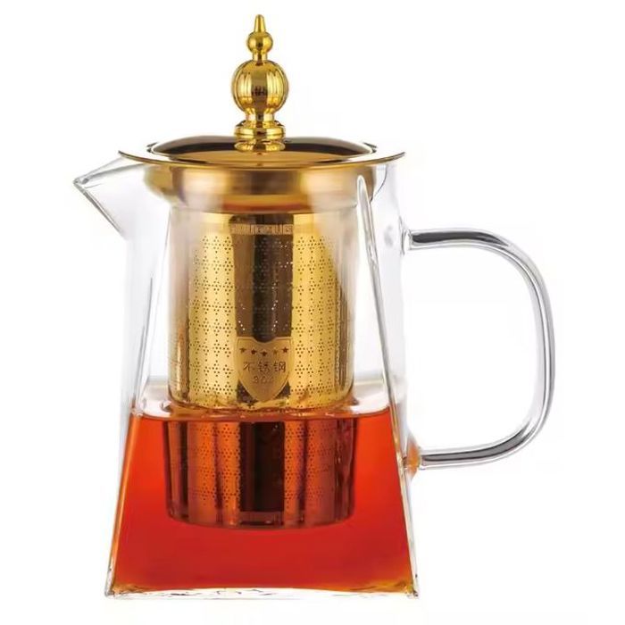 Théière - Inox - 550 ml - Verre - Infuseur amovible - Design moderne