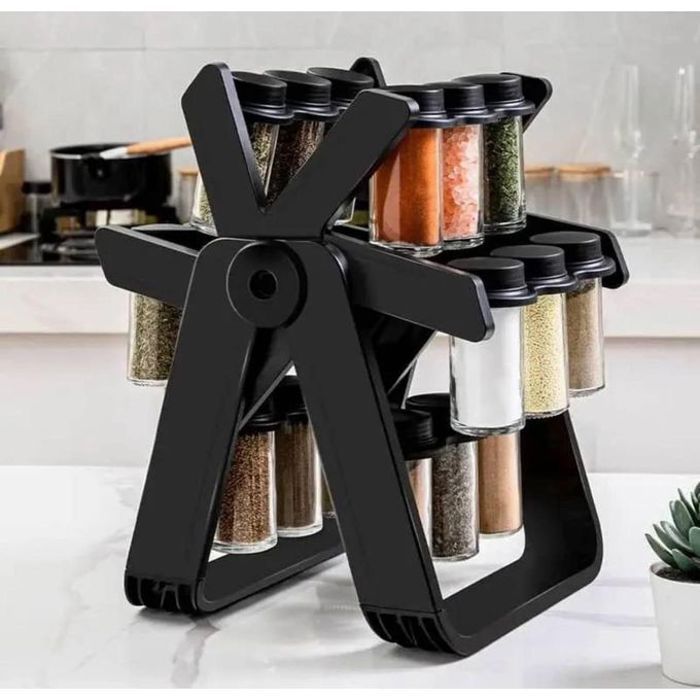 Étagère à épices rotative à 360 ° avec 18 Pots,Organisateurs de stockage d'épices