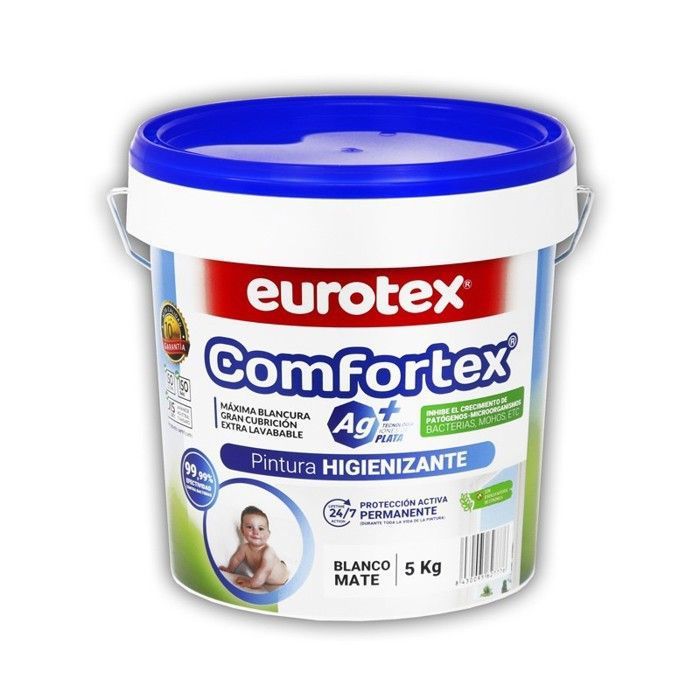 Peinture - COMFORTEX - AG+ - 5KG - Blanc mat - Antiviral - 6-8 m2/Kg