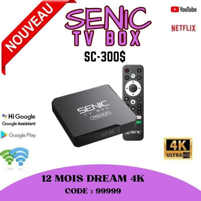 Senic SC-300+ Smart TV BOX Android 14 -TV Dual Wifi 5Ghz 2Go+16Go 4K Ultra HD