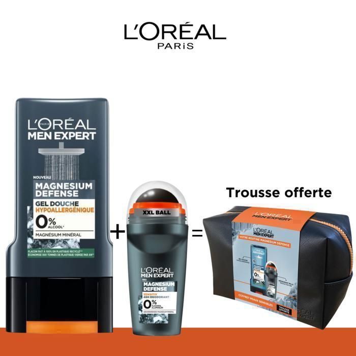 Trousse Hygiène - MARQUE - Routine Roll-On Magnésium - Gel Douche - Sans Alcool - 15ml + 300ml