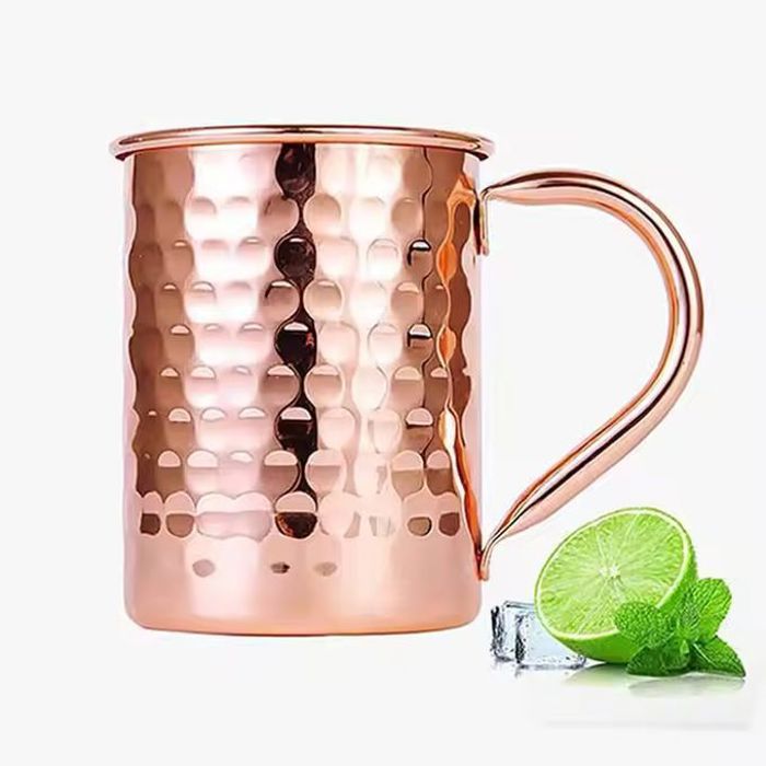Mug en acier inoxydable plaqué cuivre, grande capacité, parfait pour les boissons, l'eau et le thé.