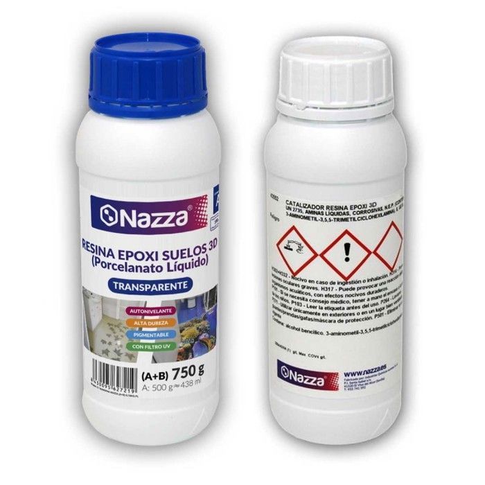 Résine époxy transparente 3D - 750ml - Brillant - Intérieur - Monocouche
