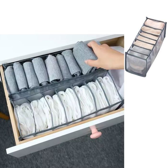 Sac de rangement pliable de luxe pour penderie avec 7 compartiments