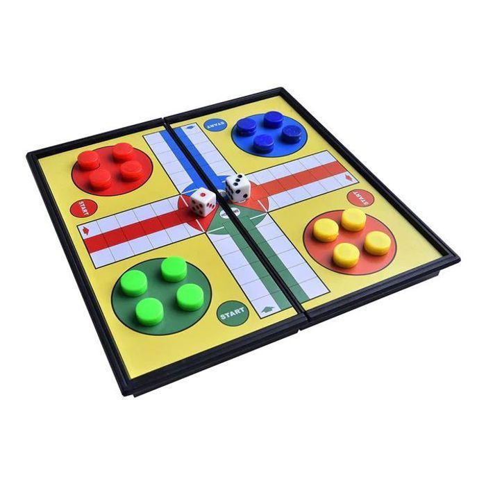 Jeu de société Ludo magnétique 33x33 cm – Parfait pour des moments de plaisir en famille.