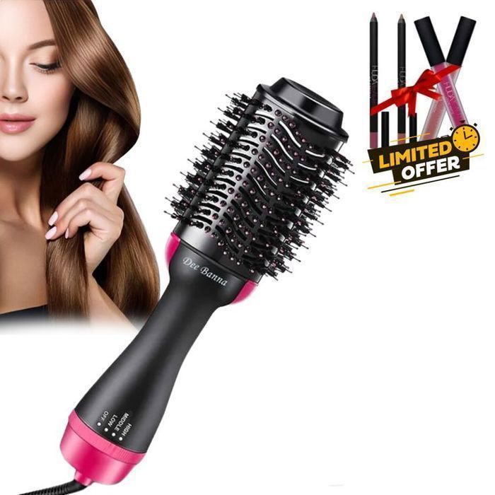 Brosse Soufflante Sèche-Cheveux Volumisant One-Step – Technologie Ionique et Céramique + Pack Huda Beauty Offert