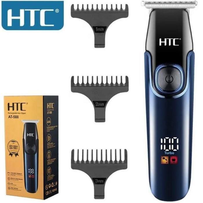 Tondeuse à cheveux professionnelle LCD à deux vitesses, lame en T, coupe zéro, barbier et usage domestique, AT-588