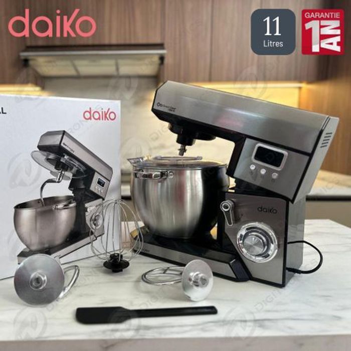 Daiko Robot Pâtissier Pétrin Digital 11L – Grand Bol 1500W 6 Vitesses