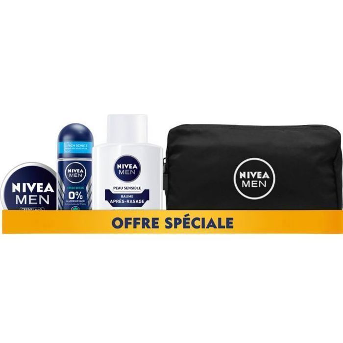 Trousse de soins - NIVEA MEN - Gel douche Sensitive 250ml - Crème hydratante 75ml - Déodorant 50ml