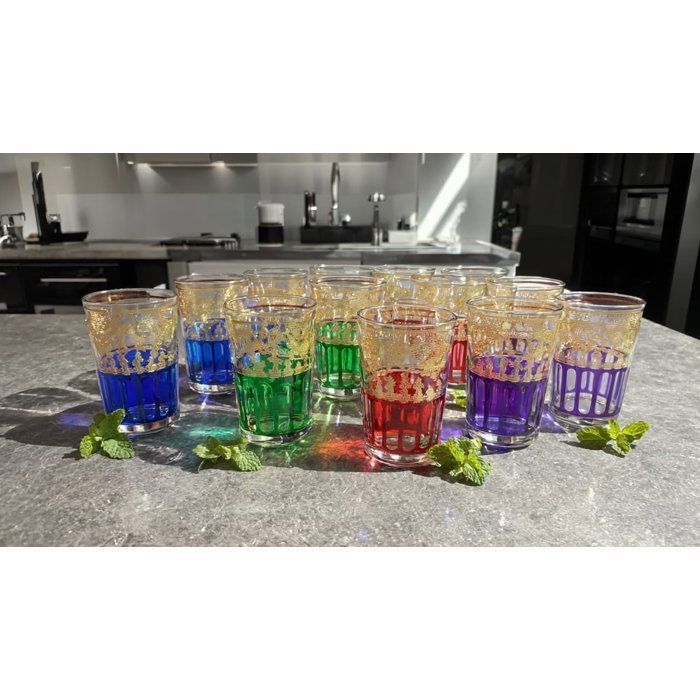 Set de 12 Verres à thé  en Couleurs