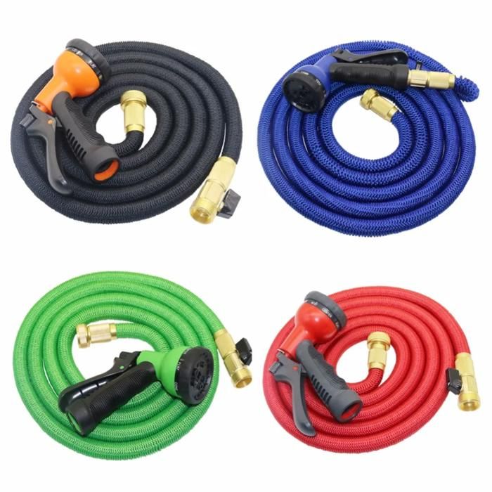 Tuyau d'arrosage - Non spécifié - 12 mètres - Flexible - Buse réglable - Aluminium