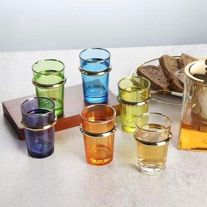 Set de 12 Verre à thé en couleurs en verre de très bonne qualité 1 er choix