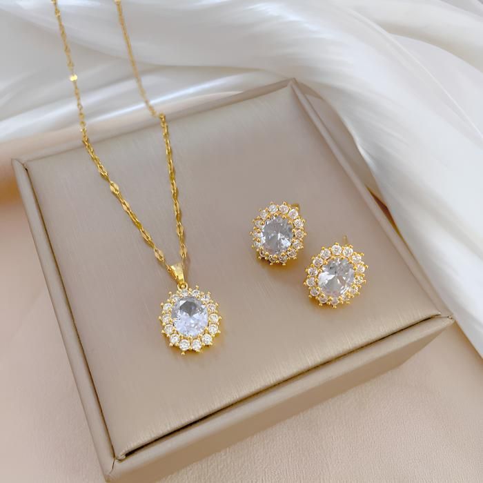 Ensemble de Bijoux - EGO - EGO027 - Dorée - Acier - Cristal