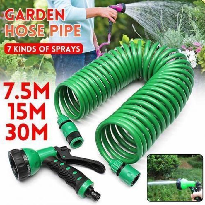 Tuyau d'arrosage extensible en spirale 7.5M