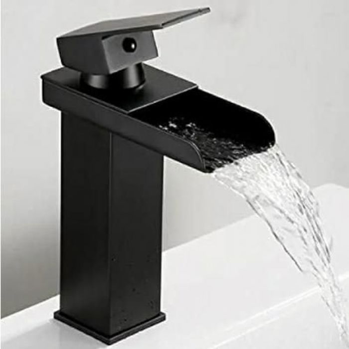 Mitigeur lavabo cascade vasque a poser noir ;mitigeur vasque;robinet lavabo
