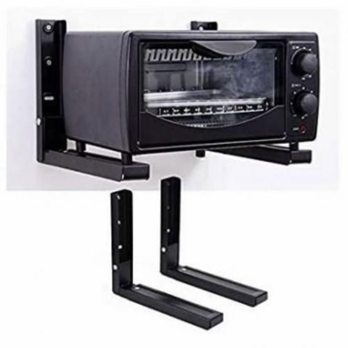Support Mural - Universel - Noir - Réglable - Pour Micro-Ondes - Étagère Cuisine