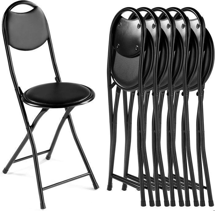 Chaise Pliante - Multifonctionnelle - Noir - 30x30x45 cm - 150 kg - Extérieur/Intérieur