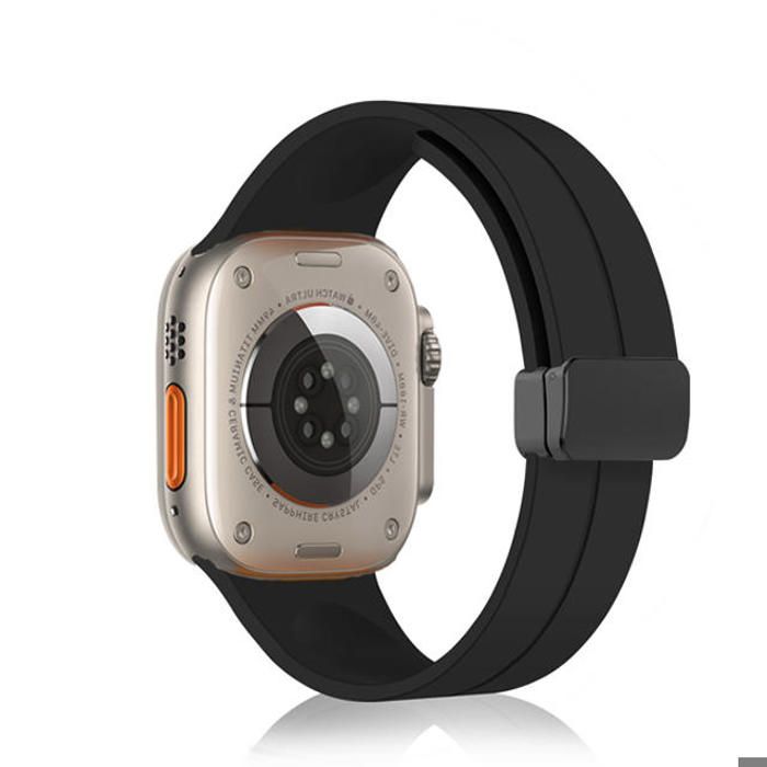 LanQii Bracelet Compatible avec Apple Watch Series 10 46 mm/9/8/7 45 mm/Watch Ultra 2/1 49 mm, Silicone Boucle Magnétique Bande