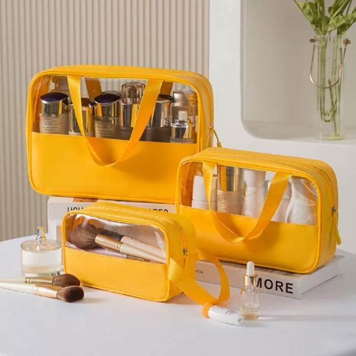 Pack 3Pcs Sac de Maquillage Large Et Moyen avec Trousse Transparent