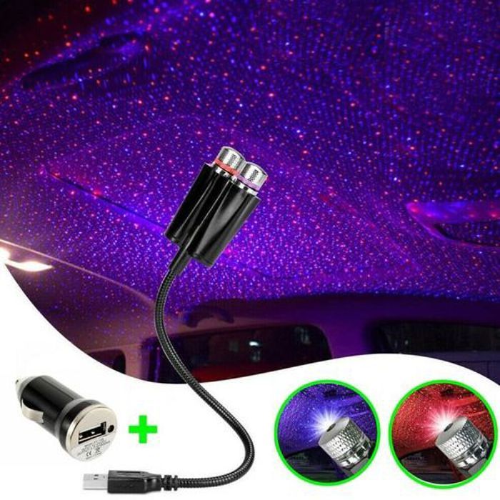 car accessories light bulbs for cars Car USB Ambient Projector Light Red Blue