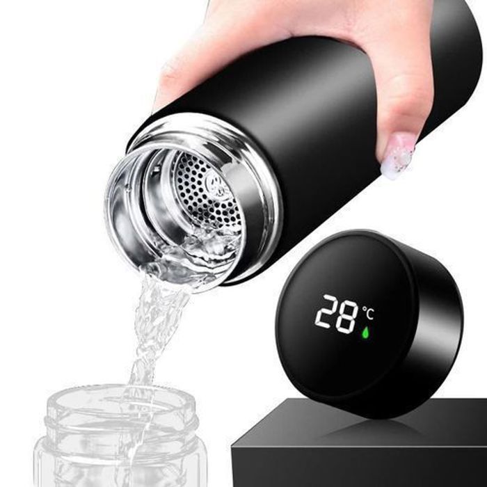 Thermos intelligent avec capteur de températeur Écran LED 500ML Noir