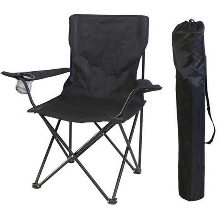 Chaise pliante d'extérieur fauteuil avec porte-gobelet Chaise de Camping et pêche