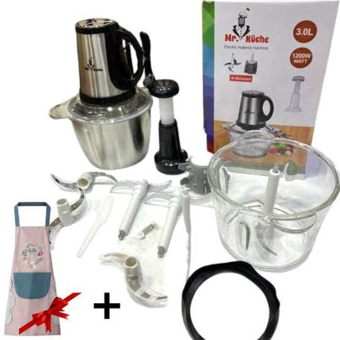 Hachoir Électrique 3 L – 5 Vitesses pour une Cuisine Pratique et Polyvalente