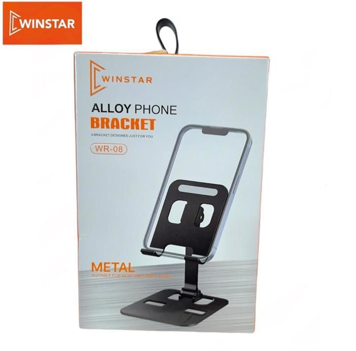Support Téléphone de Bureau Winstar WR-08 – Structure 100% Métal – Pliable & Réglable – Haute Stabilité