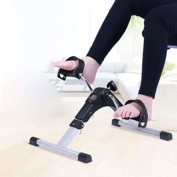 Mini Vélo d'Appartement Pliable à Pédales, Rééducation et Entraînement, Écran LCD, Résistance Réglable