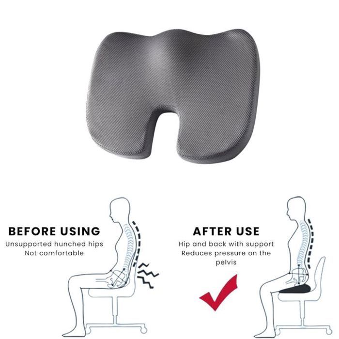 Coussin de Siège Orthopédique pour Voiture et Chaise de Bureau - Confort et Soutien Ergonomique