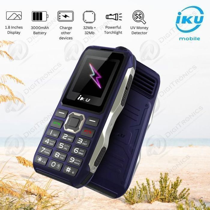 Iku S10 Telephone Robuste Fonction Power Bank Double Sim 3000 mAh Wereless Radio