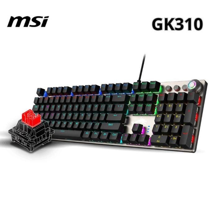 Clavier Mécanique MSI Forge GK310 RED US, RGB, Ergonomique, ANTI-GHOSTING