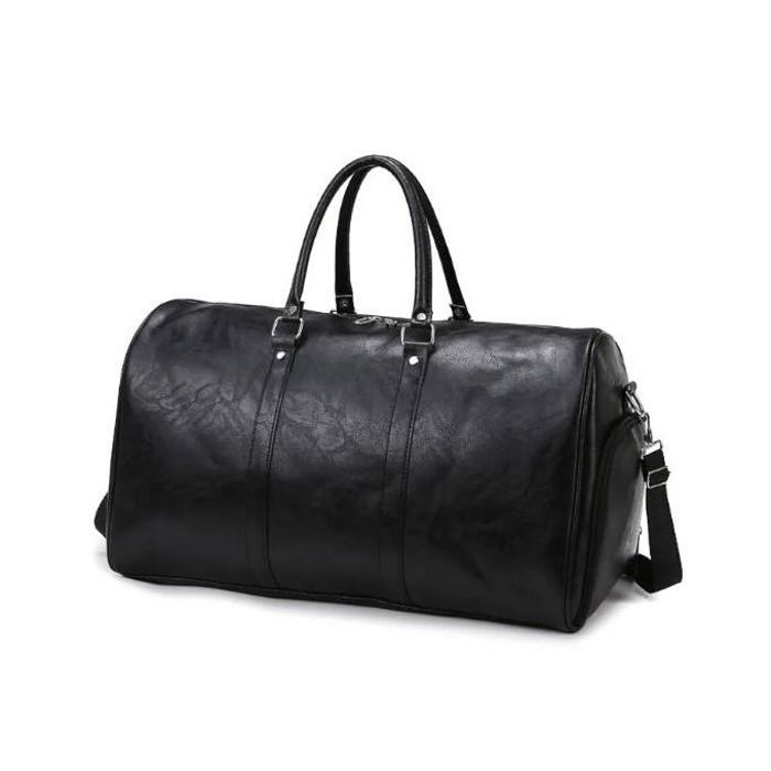 Sac en Cuir PU de haute qualité,  grande capacité, à bandoulière - Noir