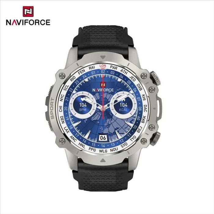 Montre Intelligente - GPS Naviforce NT10 - appels Bluetooth, suivi de la santé, style militaire