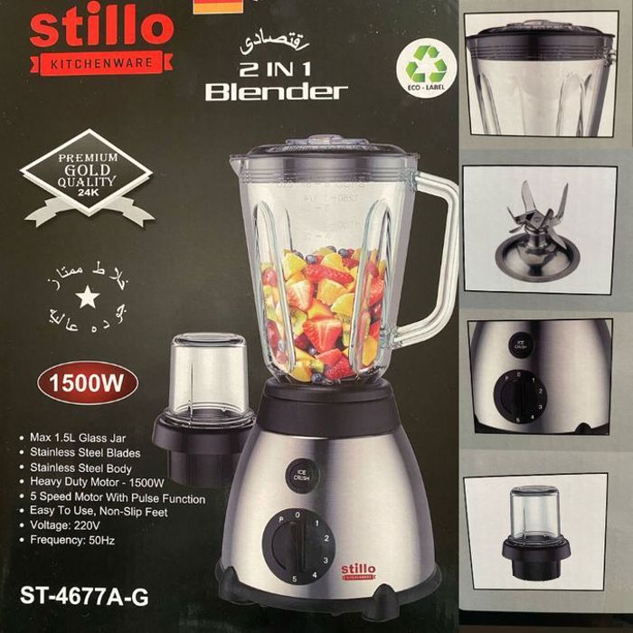 Blender et Miceur ice crush 2EN1 - 1500W 5 vitesses avec fonction glace pilée