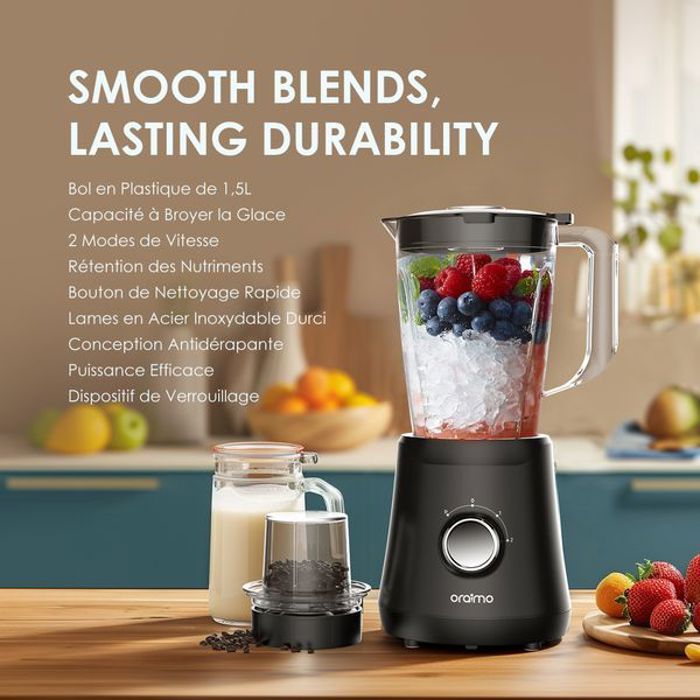 oraimo SmartBlender Sleek Mixeur 1,5L à 2 Vitesses