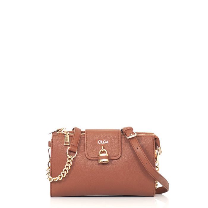 Sac - OLGA - Medor - Marron Tabac - Cuir - Pour Femme - Pratique