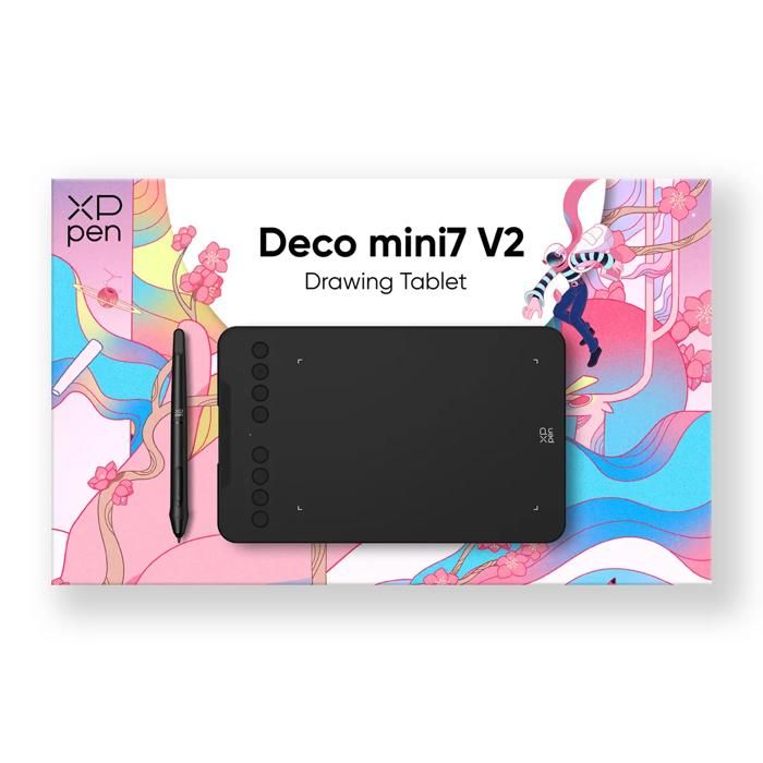 XP Pen Deco Mini 7 V2 2025, Tablette graphique grande surface pour dessin présentation