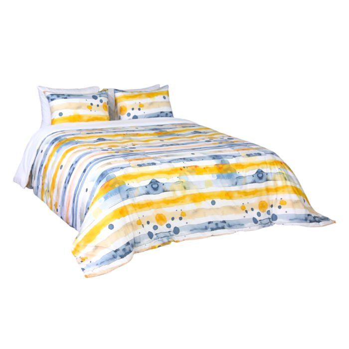 Housse de Couette Double Face "Ciel en Couleurs"  2 Places (220x240 cm) + Taie d'oreiller Offert -Doux & Antiallergique