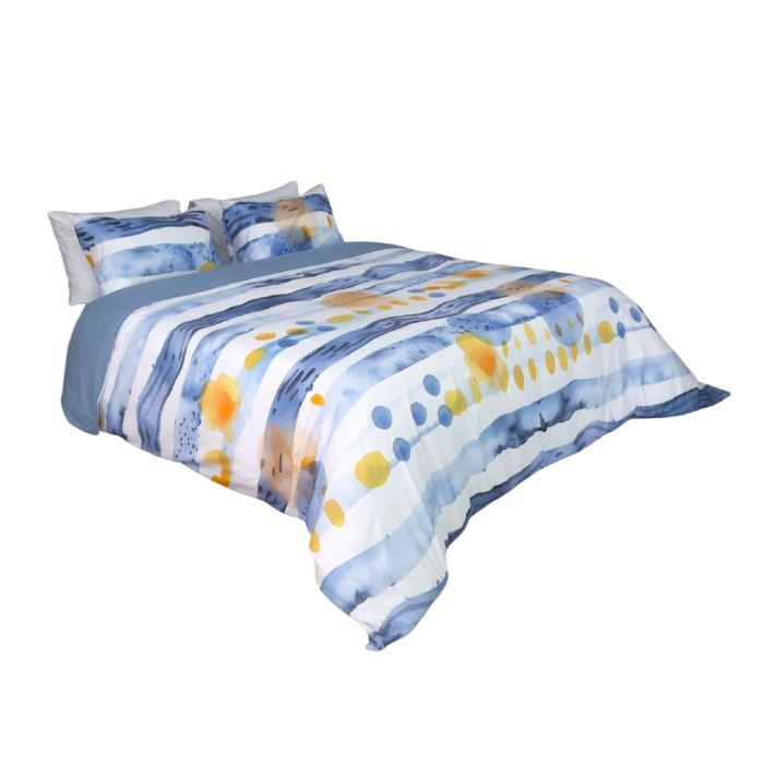 Housse de Couette - DWIRTY - Ciel d'Azur - 220x240 cm - Doux - Antiallergique - 2 Places