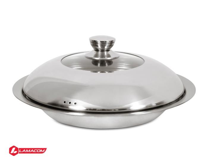 Tajine - Lamacom - 3ply Ø29 cm - Couvercle inox et verre - Répartition de chaleur optimale - Design élégant