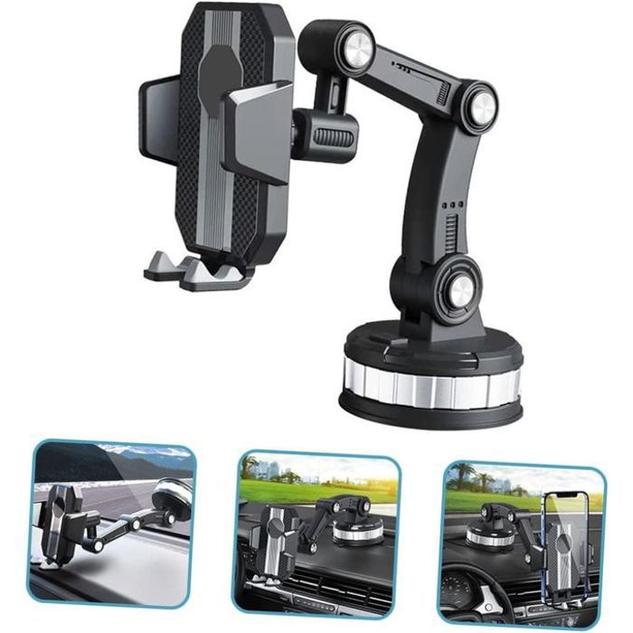 Support Universel de Téléphone avec Ventouse 360° pour Voiture, Antichoc & Flexible