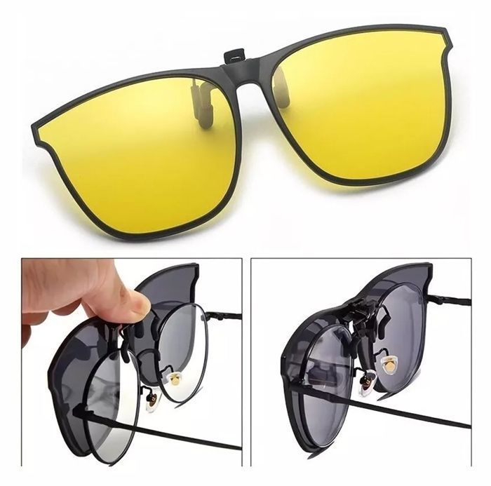 Lunettes de soleil - Vision Nocturne - Jaune - Clip - Conduite - Protection 3
