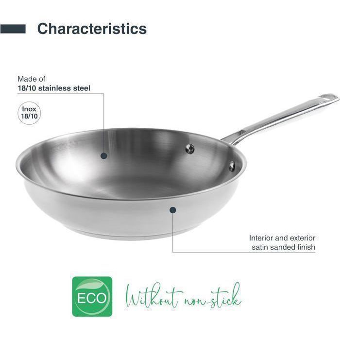 Poêle à Frire - Lacor - 20cm - Acier Inoxydable - Compatible Tous Feux - Ergonomique
