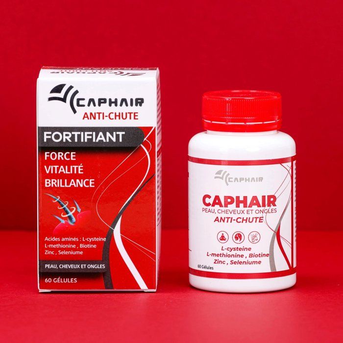 Complément alimentaire - Caphair - Anti-chute - 60 gélules - Biotine - Zinc - Sélénium
