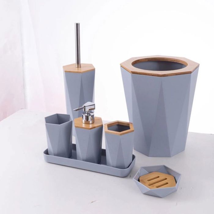 Ensemble de salle de bain 7 pièces Gris